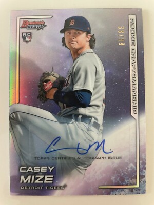2021 Bowman's Best Casey Mize Rookie Craftsmanship Auto /99 Detroit Tigers