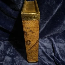 Faux Leather Hollow Book Safe Storage Box 12" x 8” x 2.5” Wood