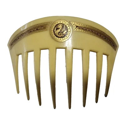 peigne à cheveux ancien en celluloid de couleur ivoire- ART DECO 1930 - Photo 1/4