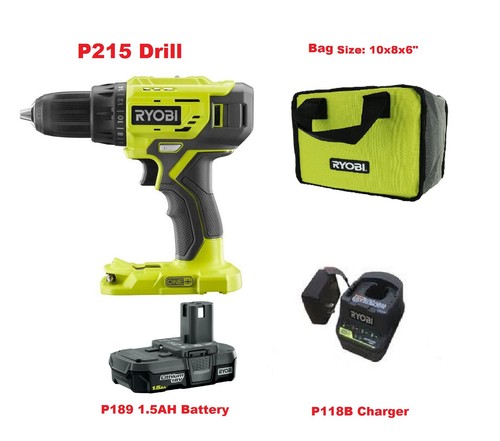Ryobi P277 18V One + de litio-ion Taladro/Destornillador Inalámbrico, 1.5  Ah Batería, Cargador, Bolso | eBay