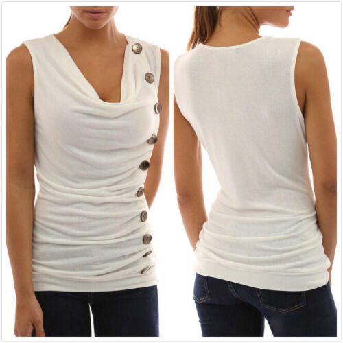 AU SELLER Women's Sleeveless Basic Top Singlet Tank Vest Blouse Camisole T156 - Picture 4 of 14