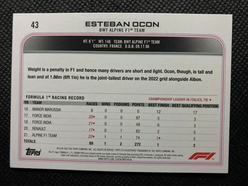 2022 Topps Formula 1 Rainbow Foil & Checker Flag Parallels - Pick from the List - Picture 25 of 291