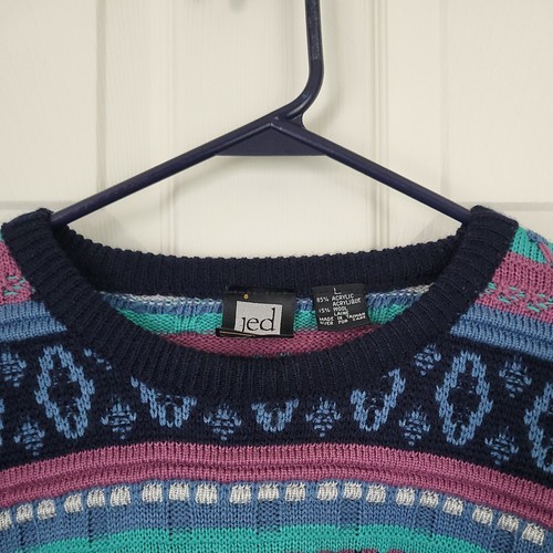 Vtg Textured Grandpa Sweater Size Large - Picture 3 of 7