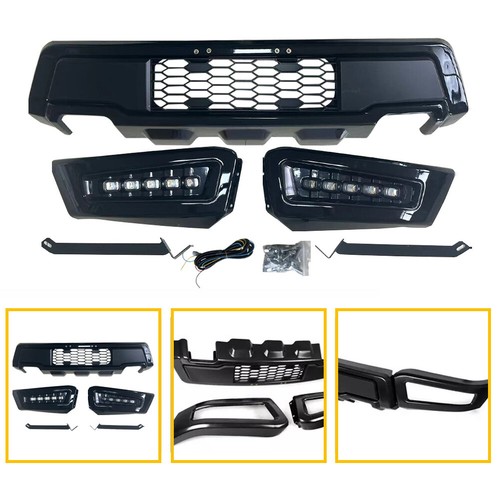 Raptor Style Black Steel Front Bumper Assembly For 2018-2020 F-150 w/Fog Lights - Picture 8 of 11
