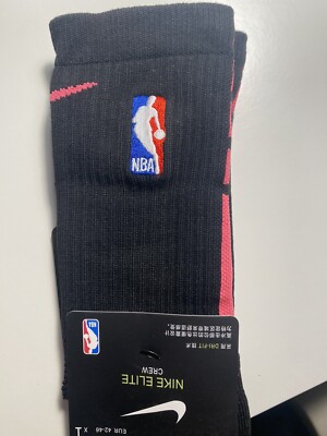 Nike NBA Elite Basketball Crew Socks Black Pink Adult Size Large