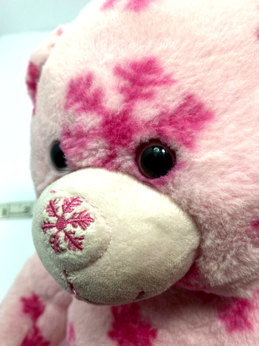 Build A Bear Winter Flurry Pink Stuffed Animal Snowflake Nose Plush Teddy Bear - Picture 16 of 20