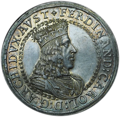 1654 Austria 2 Thaler Archduke Ferdinand AU55 NGC - Looks Unc Stunning Coin