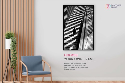 Light & Shadow Man walking on Street Artistic Poster Wall Art Home Decor - Picture 2 of 4