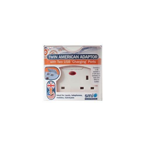SMJ ELECTRICAL - TUSAMC - Reiseadapter UK Zu USA, Zwilling USB - Picture 1 of 2
