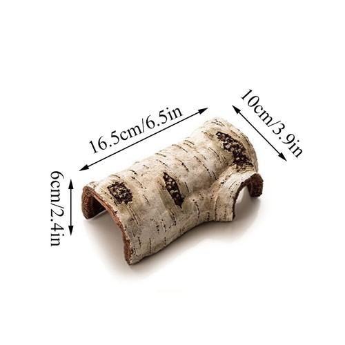 Pet Artificial Birch Log Bearded Dragon Hide Cave Reptile Hideout Cave ## - Picture 19 of 23