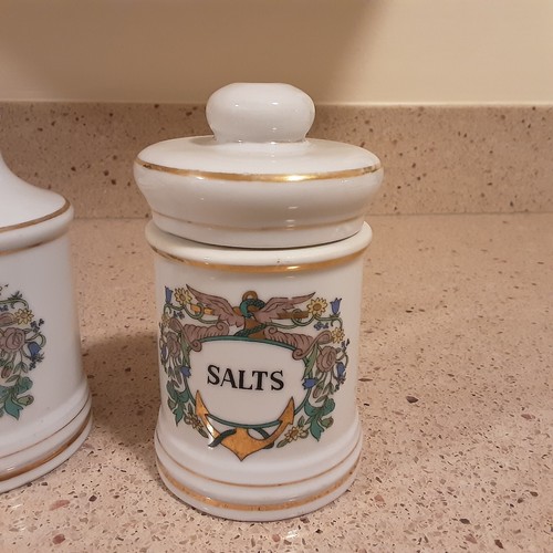 Set of 3 Vintage Ceramic Apothecary Pharmacy Jars with Lids - Picture 4 of 17