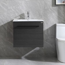 24Inch Bathroom Vanity With Sink Wall Mounted Cabinet Storage Set w/Faucet Drain