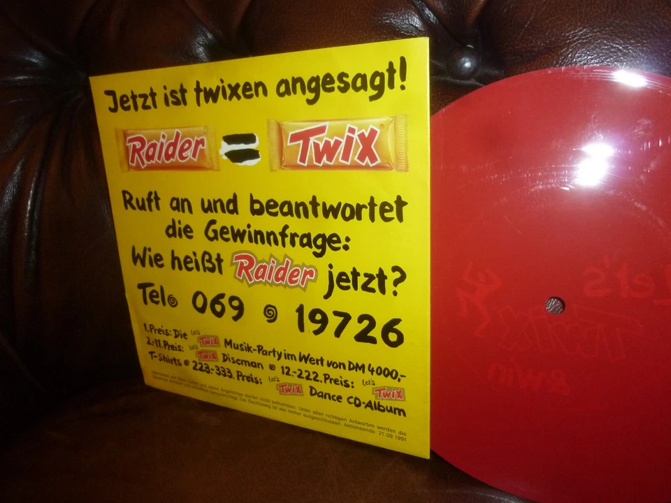 Let's Twix & Win, Rote Flex Werbesingle, Rap Hip Hop, Mars 33RPM 7" 21.09.1991 - Bild 2 von 2