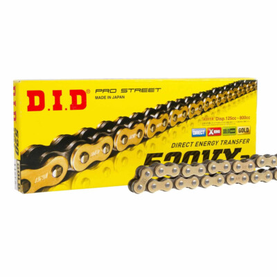 D.I.D Kette 520VX3 520 Teilung Heavy Duty Gold X-Ring Motorradantrieb Rennkette