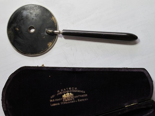 RARE 1900s Doctors Hand Mirror w/ Case - Bavaria Prince Ludwig Ferdinand GERMANY - Picture 5 of 20