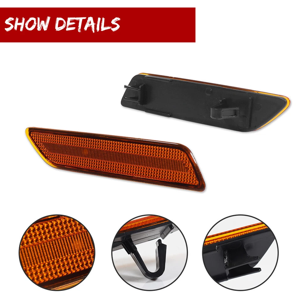 OE-Style Amber Front Side Marker Reflector Lights For 2007-2010 Chrysler Sebring - Image 2 of 4