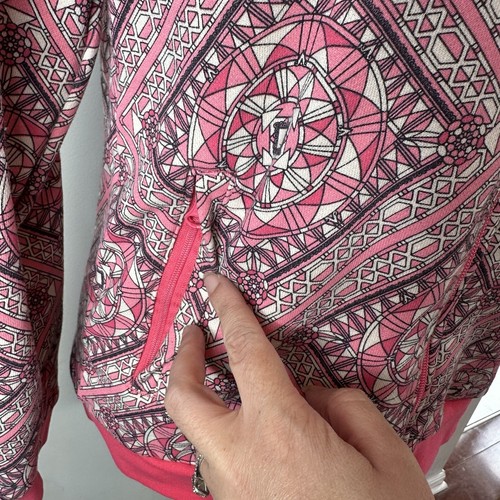 Adidas Originals Girls Pink Geometric Full Zip Pocket Track Jacket Size 13-14Y L - Picture 4 of 14