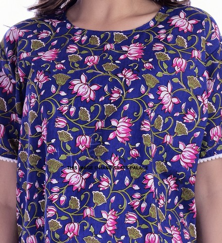 Women Casual Tank Top Vest Blouse Floral Print Summer Crop Top Shirt Cotton Top - Picture 2 of 5