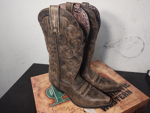 Laredo Womens Size 6.5 Wide Calf Snip Toe Western Boots 51079 Goat **New - Picture 2 of 8