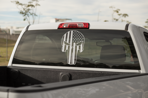 US Flag Skull Vinyl decal truck liberty punisher freedom 4th of july - Picture 15 of 115