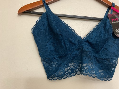 Maidenform Women's Lace Longline Bralette Bra DM1127 Oceanic Blue Sz Medium New - Picture 9 of 18