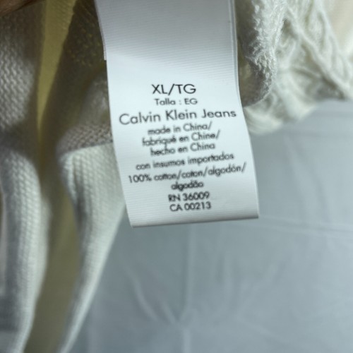 Calvin Klein Sweater Womens size XL Ivory Knit Pullover Casual 3/4 Sleeve - Picture 4 of 7