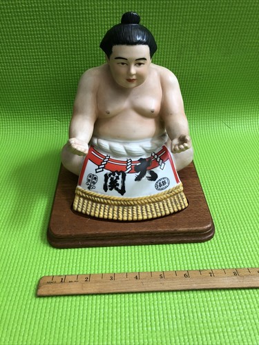 Vintage Japan Sumo Ringer Figur Porzellan Schnapsflasche handbemalt - Bild 7 von 8