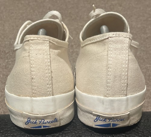 Vintage 70er Herren Größe 11 Converse Jack Purcell weiß Canvas Chuck Sneakers USA - Bild 6 von 10