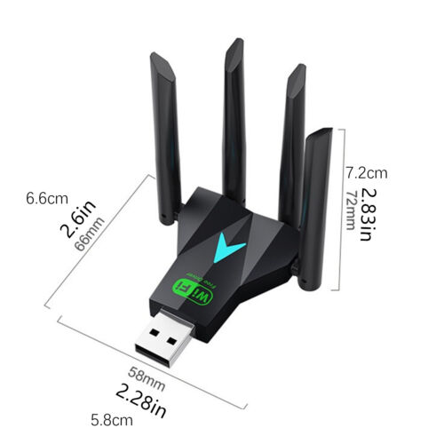 Dual Band USB 3.0 Wireless WiFi Adapter 2.4G 400Mbps & 5G 867Mbps High-Speed - Picture 4 of 6