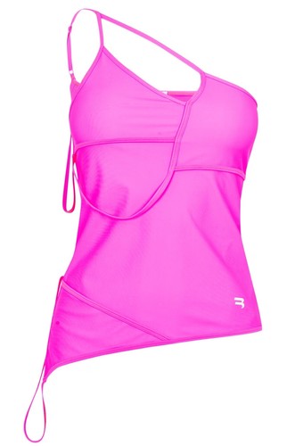 BALENCIAGA ASYMMETRIC STRAP BB LOGO TOP DONNA MADE IN ITALY 680771TYK075900 - Imagen 2 de 4