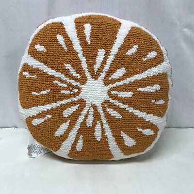 ID Home Fashion Orange Round Unique Decorative Slice Pillow Indoor/Outdoor 18''