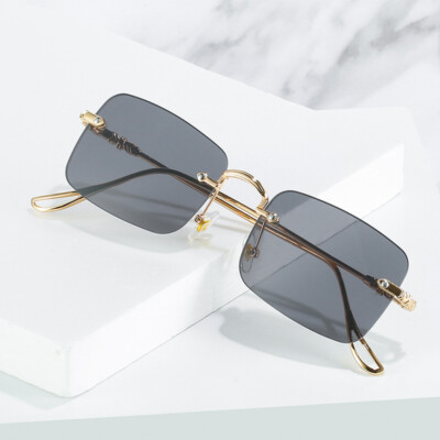 Fashion Rimless Square Sunglasses Luxury HIP HOP Mens Womens  display picture 3