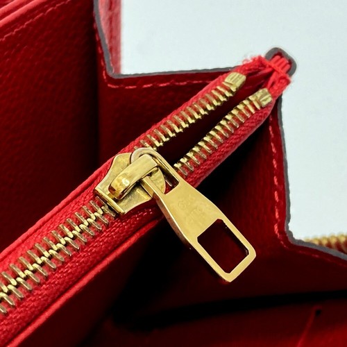 LOUIS VUITTON M61865 MonogramEmpreinte Zippy Wallet Long Wallet Red - Picture 10 of 12