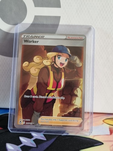 Worker 195/195 Silver Tempest Pokemon Card Full Art Trainer Pokemon TCG WAIFU