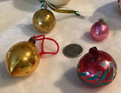 Vtg Lot 44 Shiny Brite USA, Japan, Mercury Glass, Feather Tree
