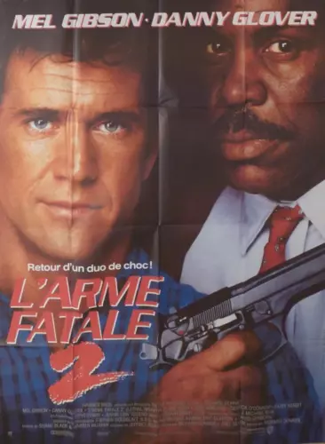 LETHAL WEAPON 2 - GIBSON / GLOVER / PESCI - ORIGINAL LARGE FRENCH MOVIE POSTER