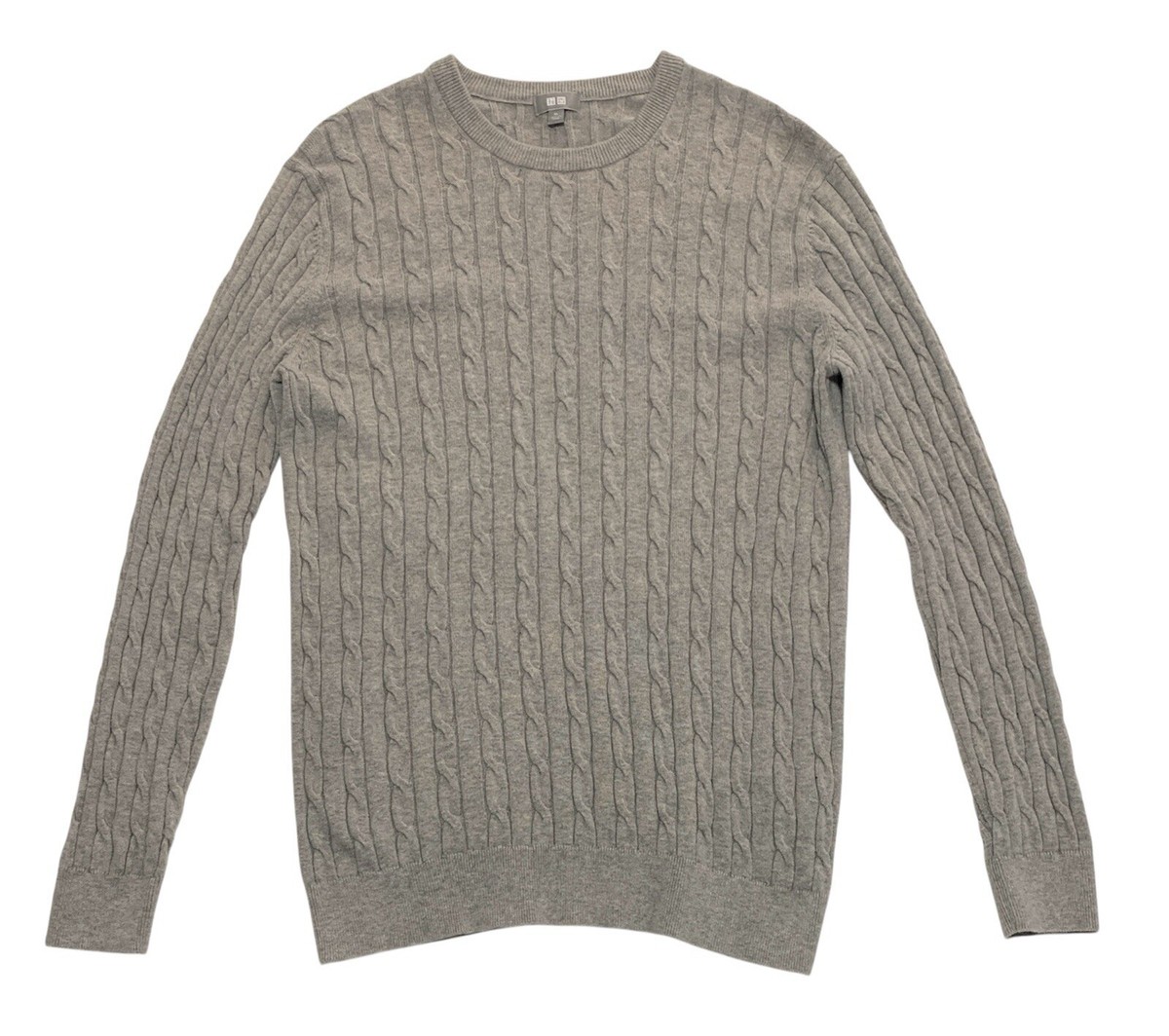 Uniqlo Cable Sweater Womens Size XL Cashmere Blend Crewneck Long