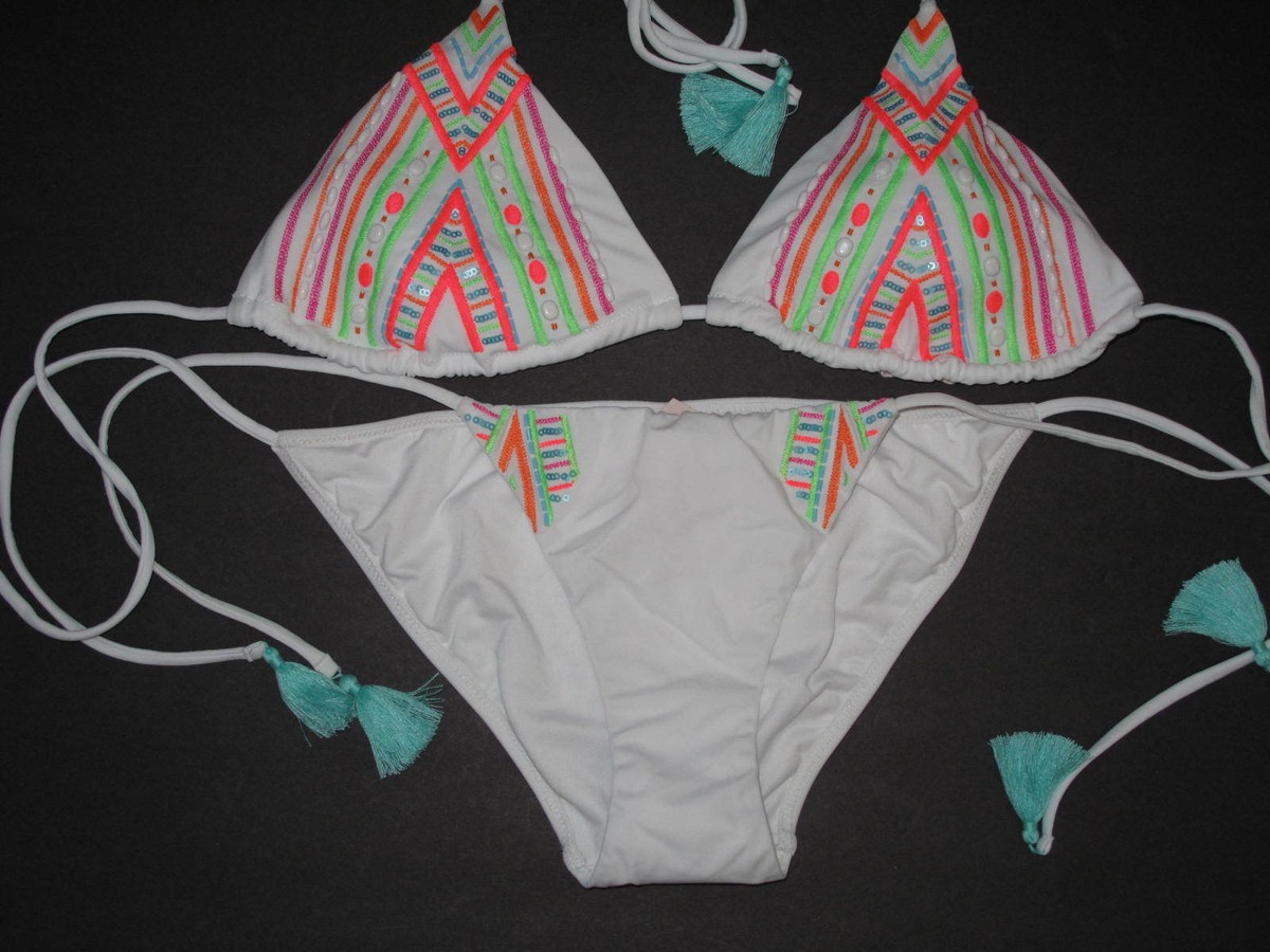 Bikini Victoria's Secret à Paillettes Et Perles – Choix Triangle Ou Bandeau, Neuf Avec étiquettes
