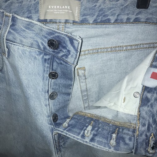 Jeans Everlane Curvy anni 90 sfacciato dritto 30 regolare vintage blu sbiancato dal sole - Foto 2 di 12