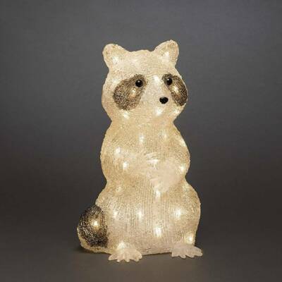 LED Acryl Waschbär 34x21cm 48 warmweiße Dioden IP44 außen Konstsmide 6296-103
