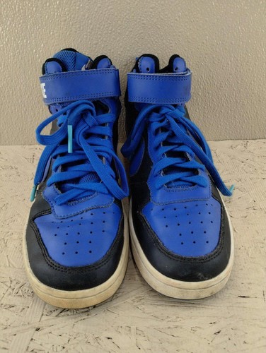 Nike Court Borough Mid 2 Black Game Royal Youth Size 5.5 Women Size 7 - Picture 3 of 7