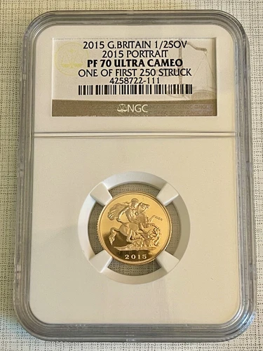 Great Britain 2015 Fifth Portrait 1/2 Sovereign Gold NGC PF70 UC  Sku# 3929