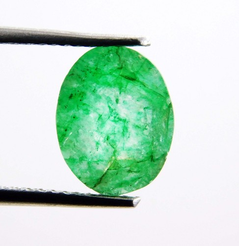 2.25 Ct Untreated Colombian Green Emerald Natural Certified Oval Loose Gemstone - Picture 6 of 8