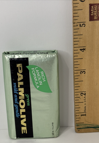 Vintage Palmolive Green Mild Gentle Lanolin Formula Soap Bath Size Collectible - Picture 4 of 5