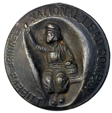 1907 National Lead Company Dutch Boy Painter Babbit Large Art Paper Weight Medal