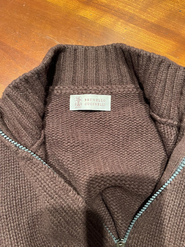 Brunello Cucinelli 1/2 zip sweater thick flawless cashmere/wool 3XL - Picture 4 of 14