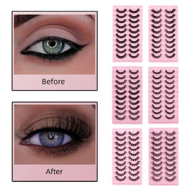 10 Paar Russische Streifenwimpern    Lashes Handmade