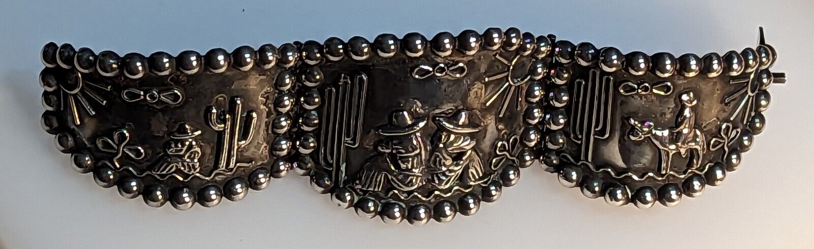 900 Silver Bracelet Mexican Motif - image 1