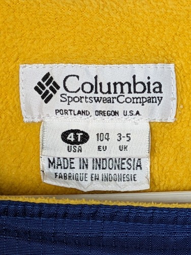 Columbia Children Kids Snow Pants Bibs Blue Yellow Size 4T - Picture 6 of 6