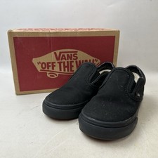 Vans Toddler 7 Classic Slip On Shoes With Box Black Canvas
